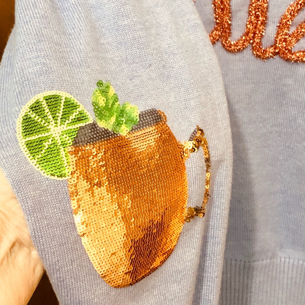 QUEEN OF SPARKLES 💖 Vodka Queen Blue and Orange Sweater - Picture 7 of 7
